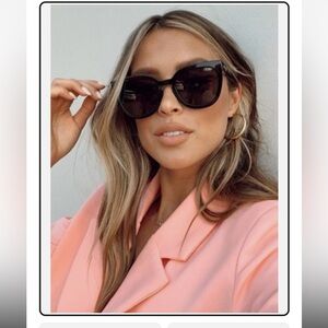 Quay Australia Noosa Sunglasses Black Smoke Polarized Cat Eye